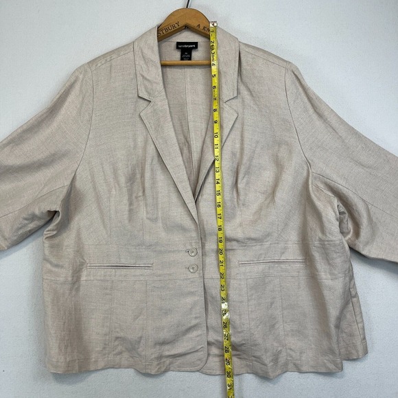 LANE BRYANT 100% Linen‎ Lightweight Jacket Womens 28 Beige Blazer Unlined - Picture 8 of 10